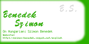 benedek szimon business card